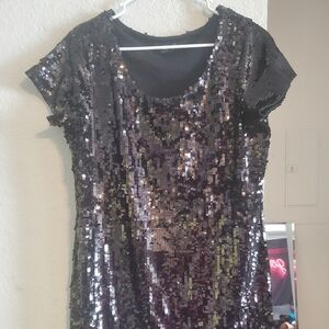 Vintage Betsey Johnson Black Sequin Dress